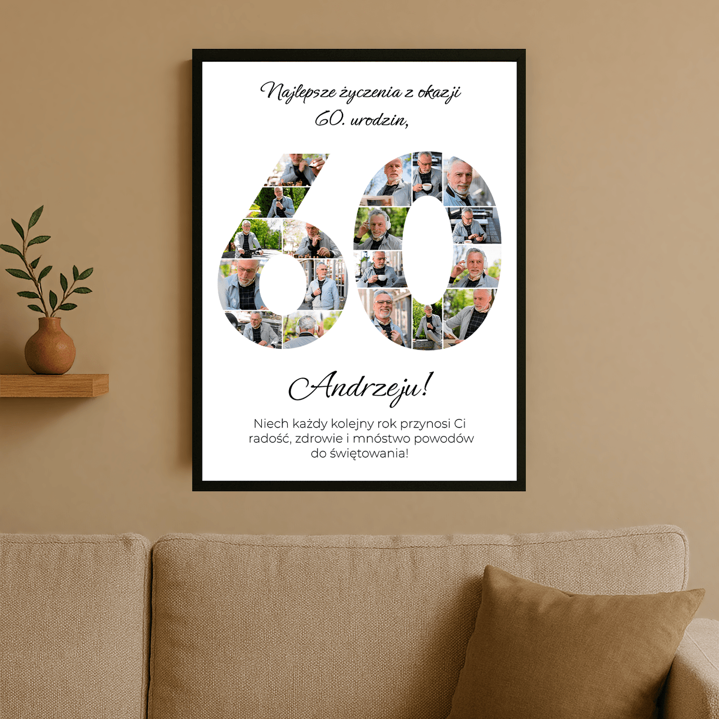 Na 60 urodziny - personalizowany plakat dla mężczyzny - Emmygift.pl