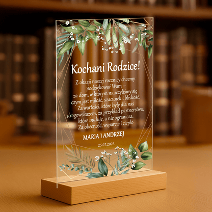 Kochani rodzice! - personalizowany druk na szkle - Emmygift.pl