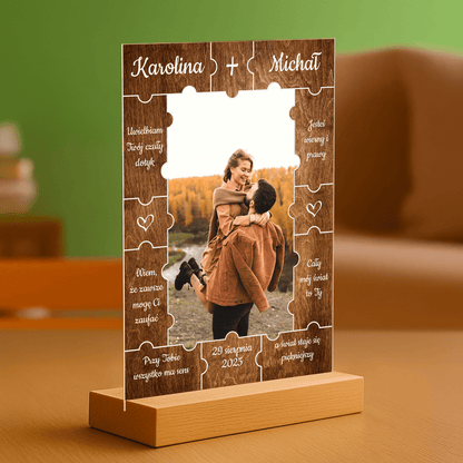 Puzzle zakochanych - personalizowany druk na szkle dla pary - Emmygift.pl