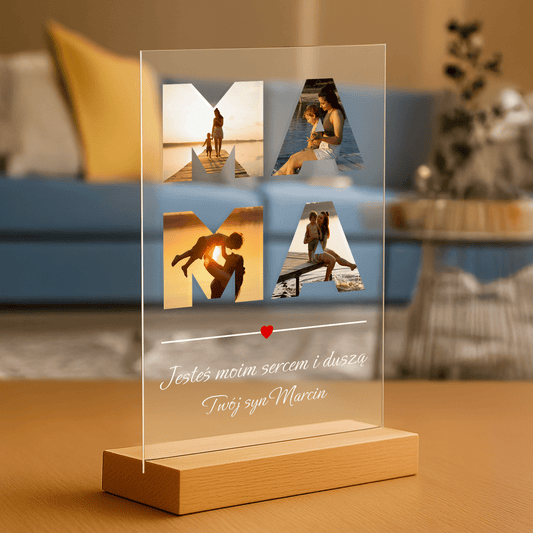 Jesteś moim sercem kolaż - personalizowany druk na szkle dla mamy - Emmygift.pl