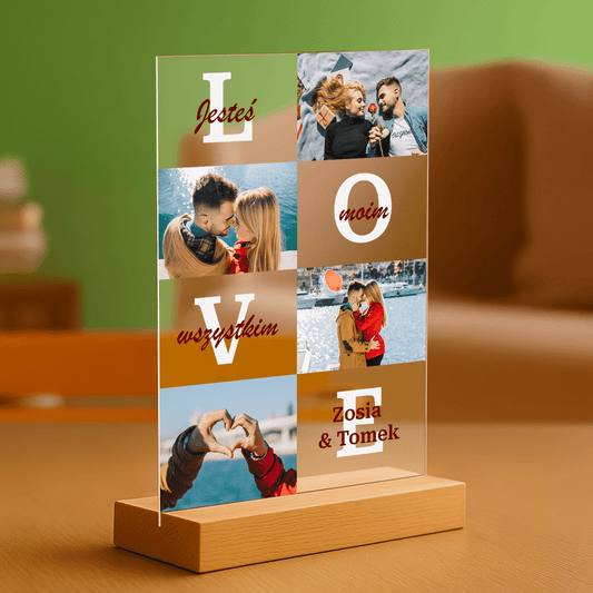 Jesteś moim wszystkim - personalizowany druk na szkle - Emmygift.pl
