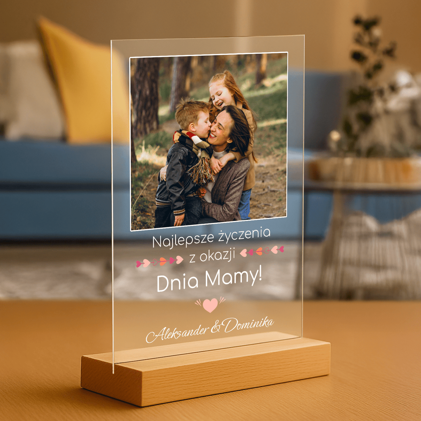 Najlepsze życzenia na Dzień Mamy - personalizowany druk na szkle dla mamy - Emmygift.pl