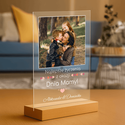 Najlepsze życzenia na Dzień Mamy - personalizowany druk na szkle dla mamy - Emmygift.pl