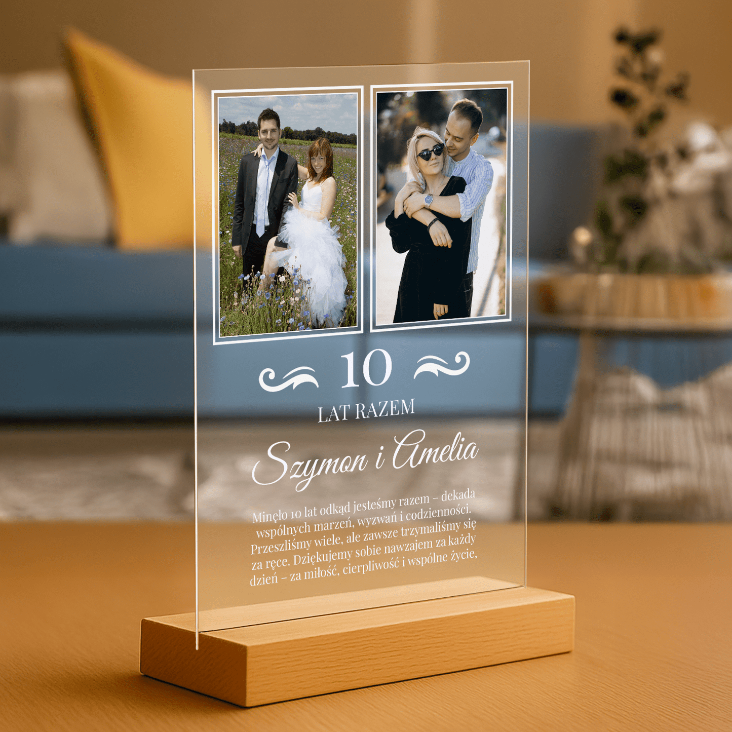 10 lat razem - personalizowany druk na szkle - Emmygift.pl
