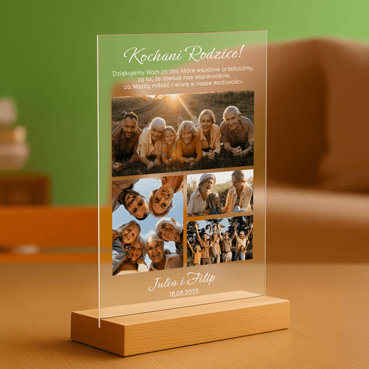 Kochanym rodzicom - personalizowany druk na szkle dla rodziców - Emmygift.pl