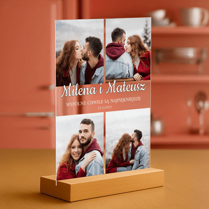 Wspólne chwile - personalizowany druk na szkle dla pary - Emmygift.pl