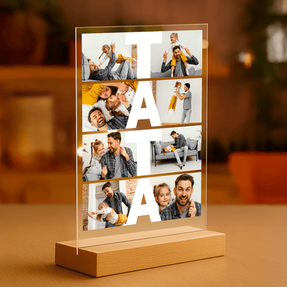 Fotokolaż 8 zdjęć z tatą - personalizowany druk na szkle - Emmygift.pl