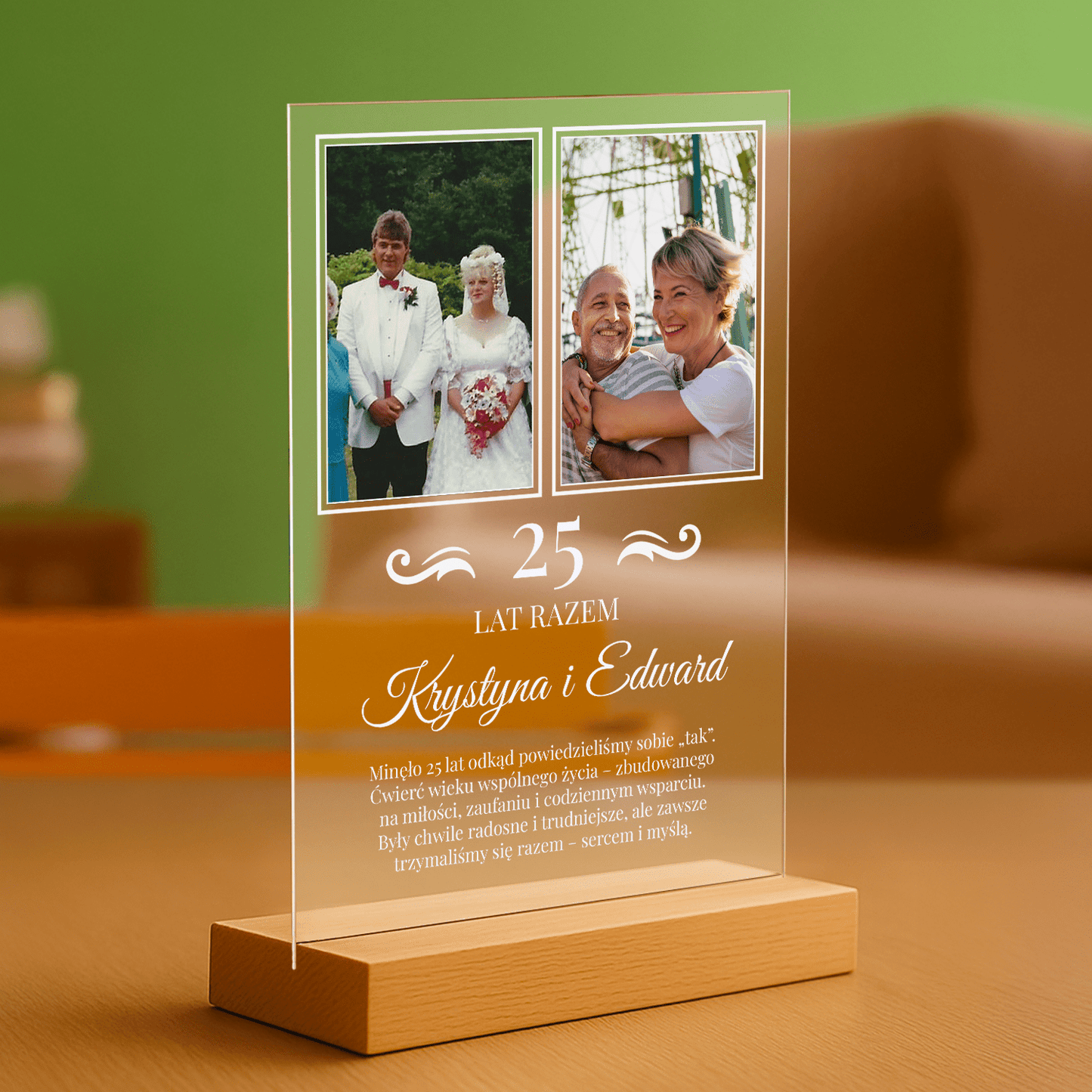 25 lat małżeństwa - personalizowany druk na szkle - Emmygift.pl
