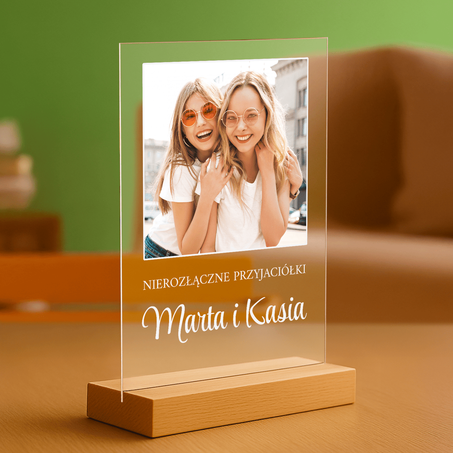 Nierozłączne przyjaciółki - personalizowany druk na szkle dla przyjaciółki - Emmygift.pl