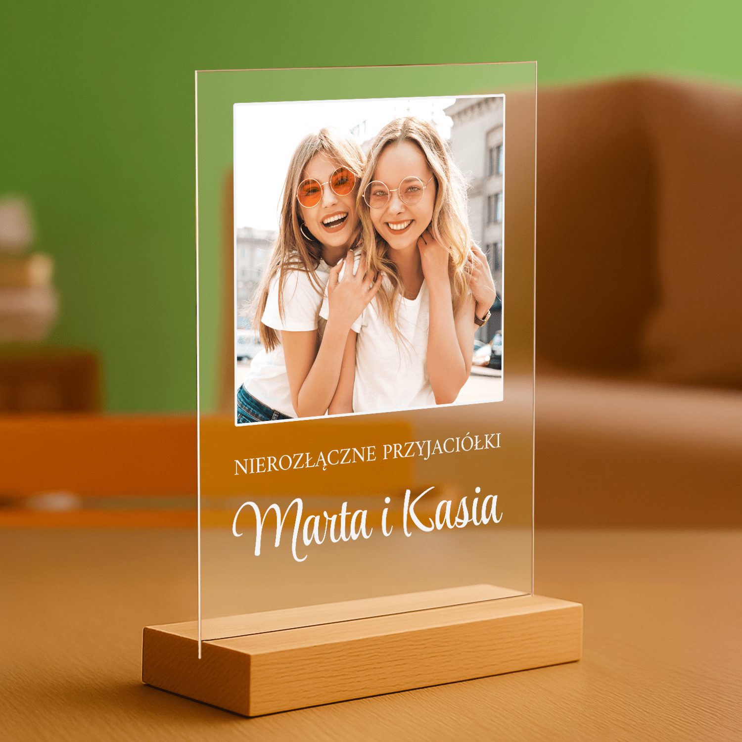 Nierozłączne przyjaciółki - personalizowany druk na szkle dla przyjaciółki - Emmygift.pl