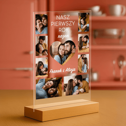Pierwszy rok razem - personalizowany druk na szkle - Emmygift.pl