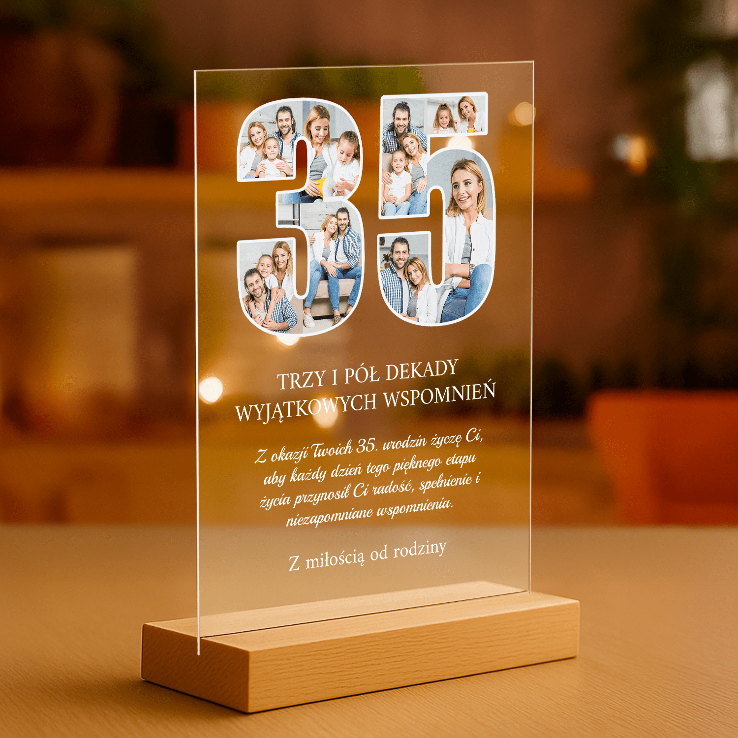 Z okazji 35 urodzin - personalizowany druk na szkle dla żony - Emmygift.pl