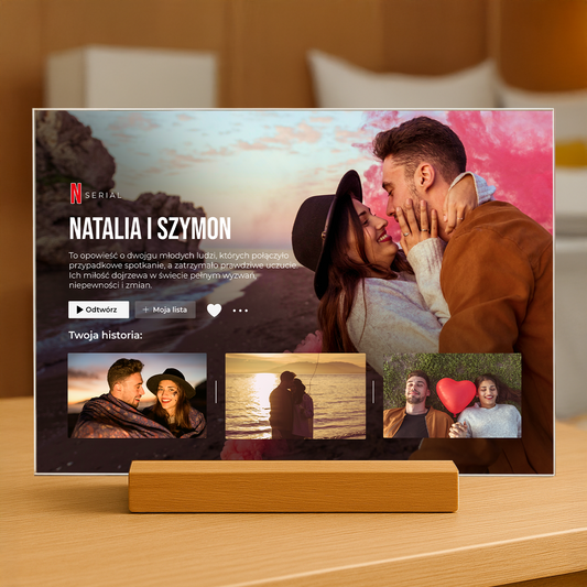 Miłosny serial - personalizowany druk na szkle