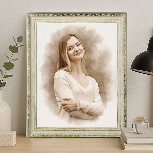 Dziewczyna w stylu coffee - portret na płótnie dla niej