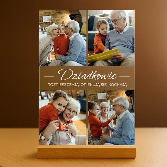 Dziadkowie - personalizowany druk na szkle