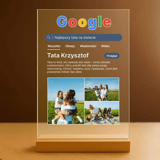 Szukaj Tata - personalizowany druk na szkle, prezent dla taty - Emmygift.pl