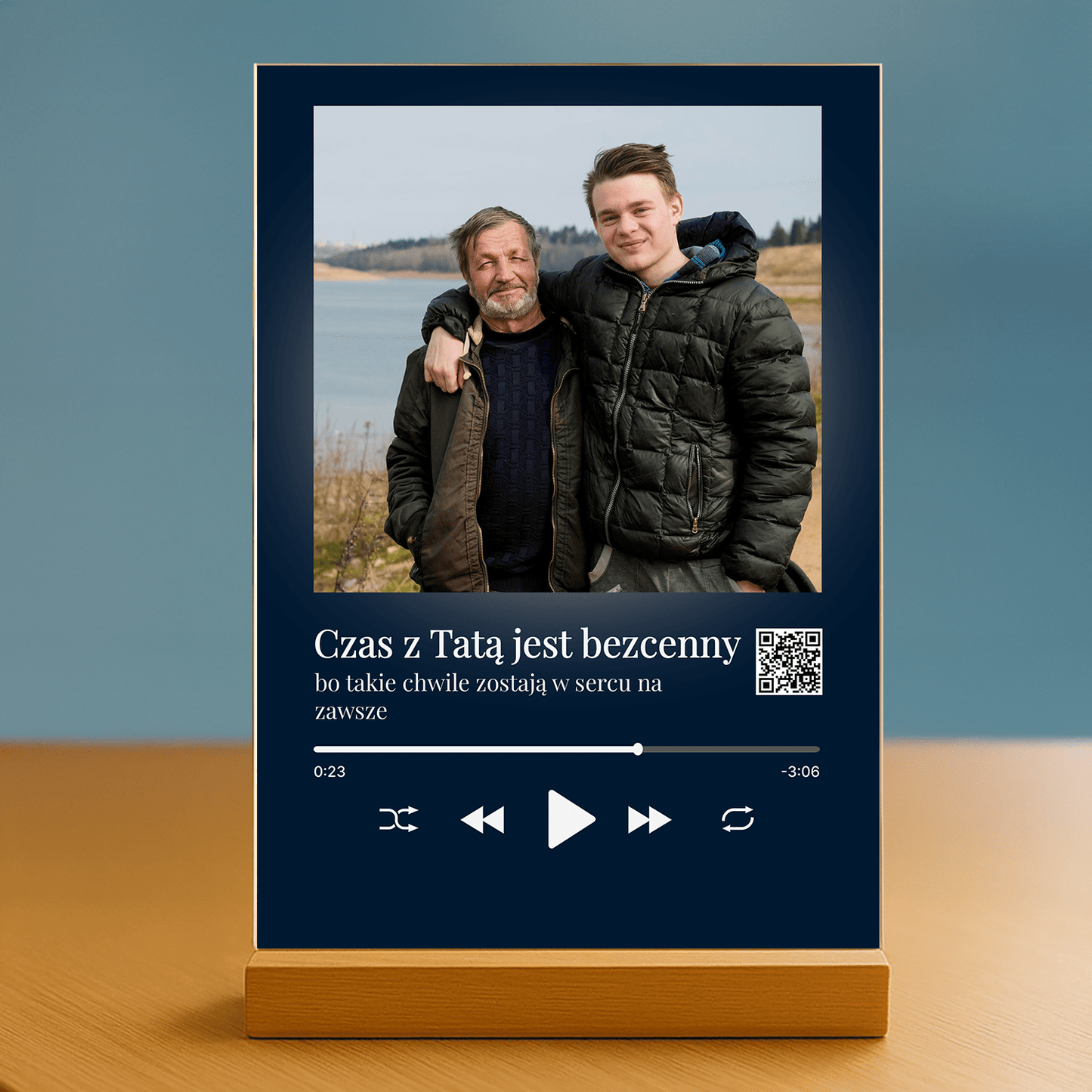 Bezcenny czas z tatą - personalizowany druk na szkle - Emmygift.pl