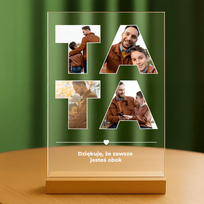 Dziękuję, że zawsze jesteś obok - personalizowany druk na szkle dla taty - Emmygift.pl