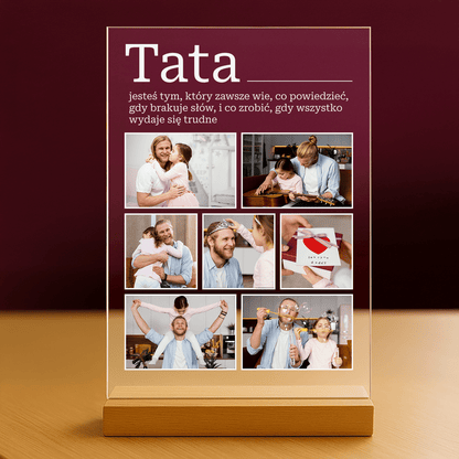 Kolaż 7 zdjęć + tekst - personalizowany druk na szkle - Emmygift.pl