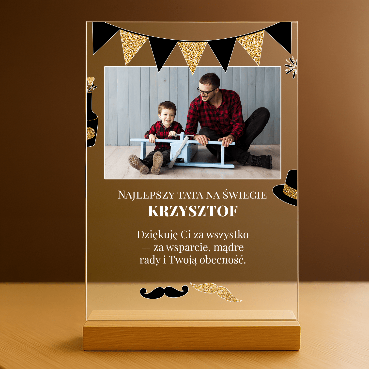 Najlepszy tata na świecie - personalizowany druk na szkle - Emmygift.pl