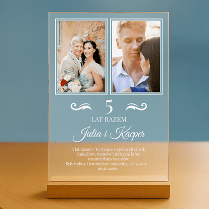 5 lat razem - personalizowany druk na szkle - Emmygift.pl