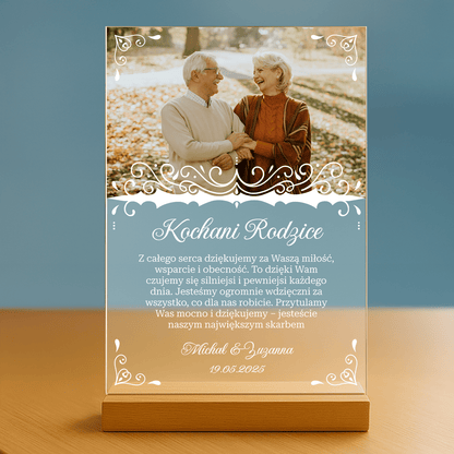 Podziękowanie dla rodziców - personalizowany druk na szkle - Emmygift.pl
