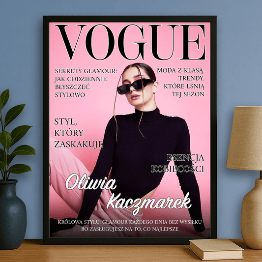 Twoja okładka magazynu - personalizowany plakat dla niej - Emmygift.pl