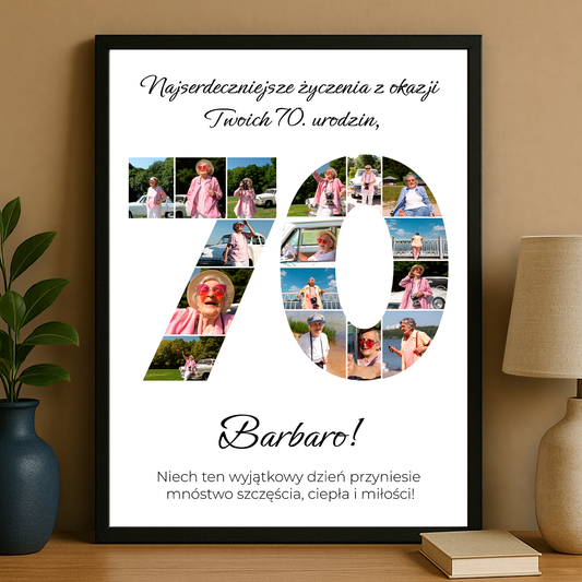 Na 70 urodziny - personalizowany plakat dla babci