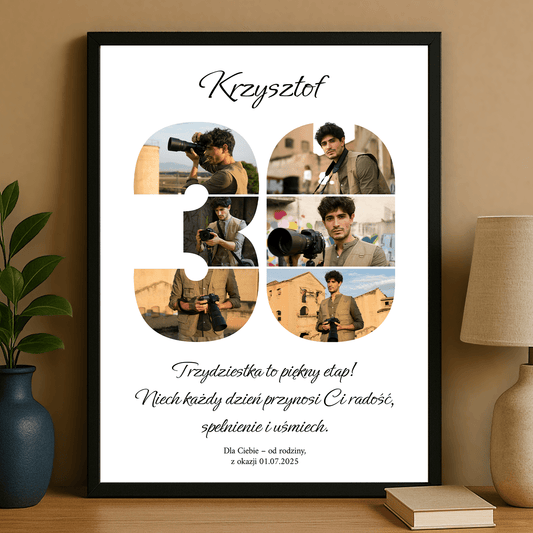 Z okazji 30 urodzin - personalizowany plakat dla mężczyzny - Emmygift.pl