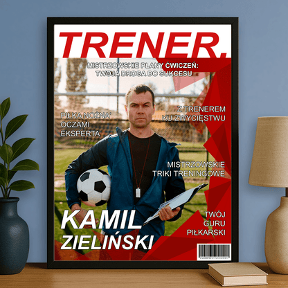 Okładka magazynu sportowego - personalizowany plakat dla mężczyzny - Emmygift.pl
