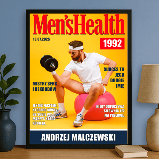 Okładka jak z magazynu - personalizowany plakat dla mężczyzny - Emmygift.pl