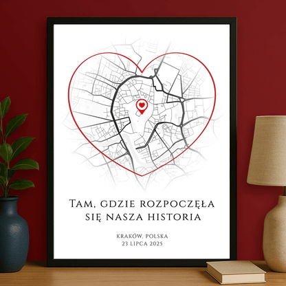 Początek wspólnej historii - personalizowany plakat dla pary - Emmygift.pl