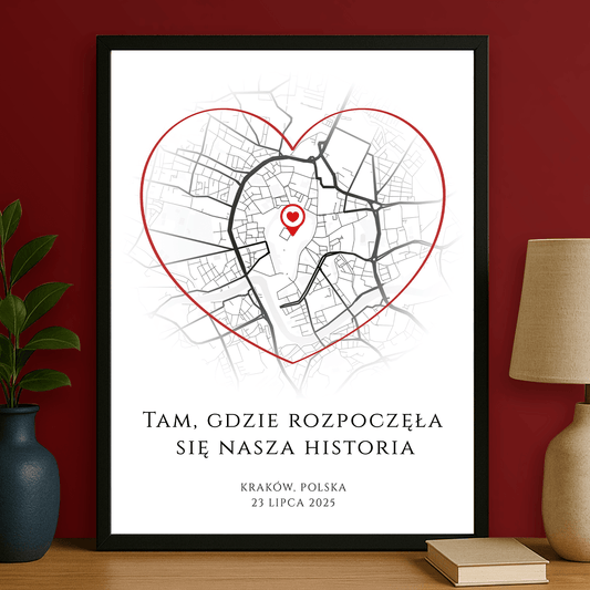 Początek wspólnej historii - personalizowany plakat dla pary - Emmygift.pl