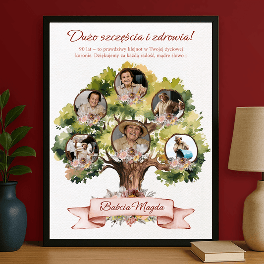 90 urodziny - personalizowany plakat dla babci - Emmygift.pl