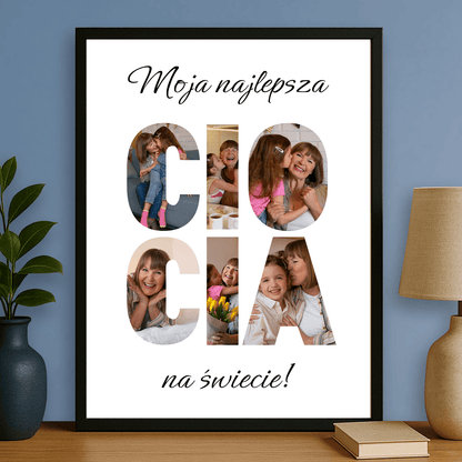 Najlepsza ciocia na świecie - personalizowany plakat dla cioci - Emmygift.pl