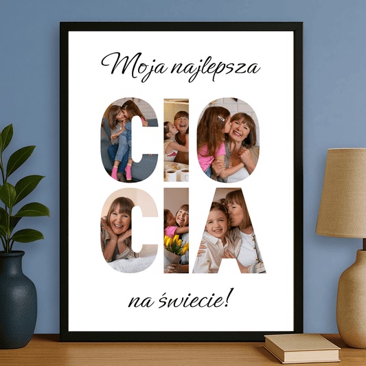 Najlepsza ciocia na świecie - personalizowany plakat dla cioci - Emmygift.pl