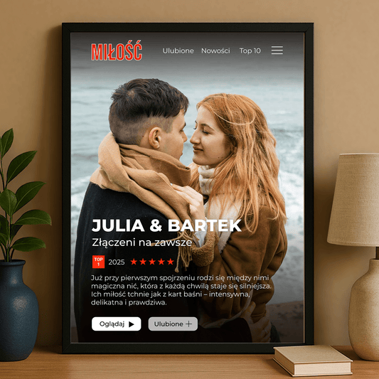 Miłość jak z filmu - personalizowany plakat dla pary - Emmygift.pl