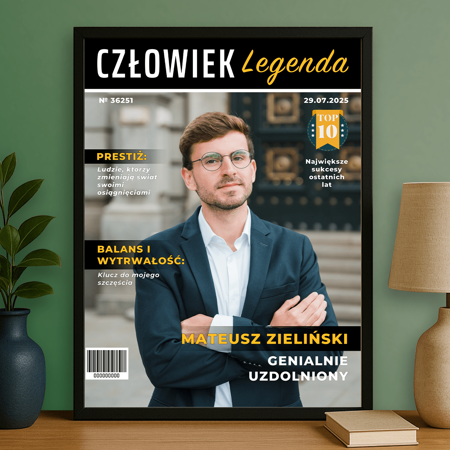 Człowiek legenda - personalizowany plakat dla mężczyzny - Emmygift.pl