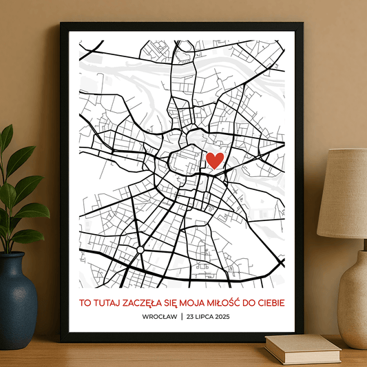 Mapa miłości - personalizowany plakat dla pary - Emmygift.pl