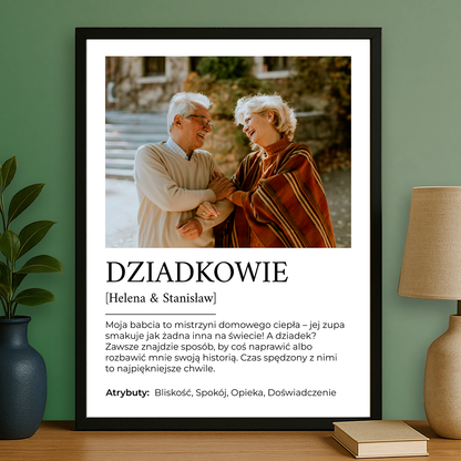 Dziadkowie zdjęcie + tekst - personalizowany plakat dla dziadków