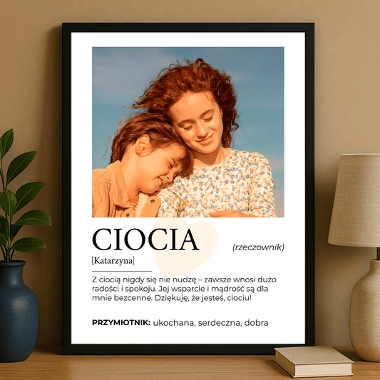 Kochana ciocia - personalizowany plakat dla cioci - Emmygift.pl