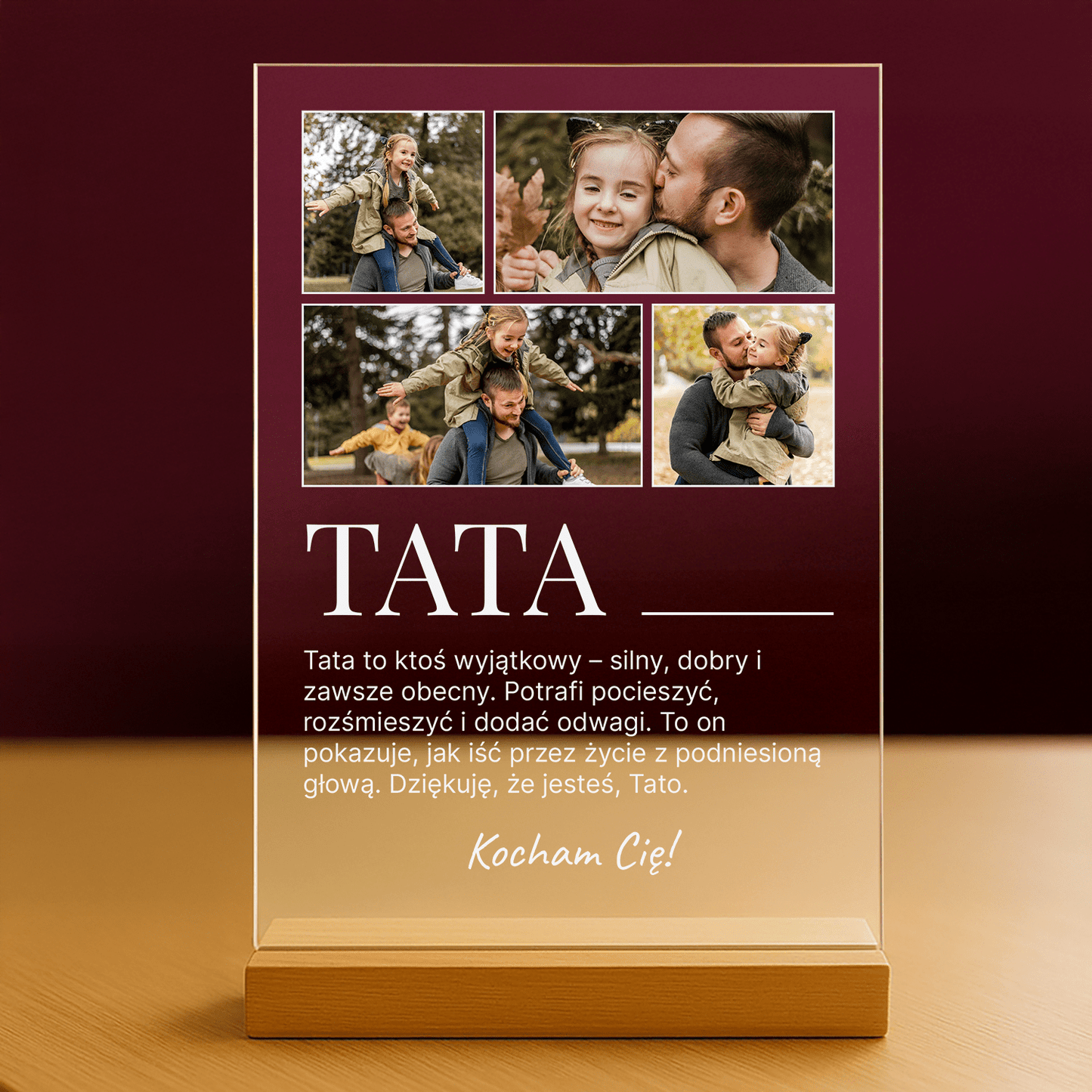 Definicja słowa Tata - personalizowany druk na szkle - Emmygift.pl