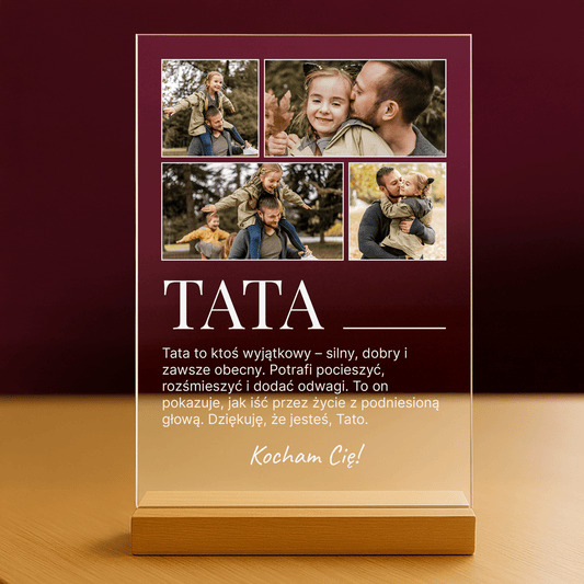 Definicja słowa Tata - personalizowany druk na szkle - Emmygift.pl