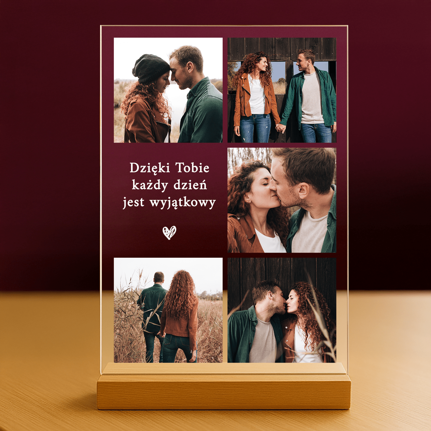 Wyjątkowe dni - personalizowany druk na szkle dla pary - Emmygift.pl