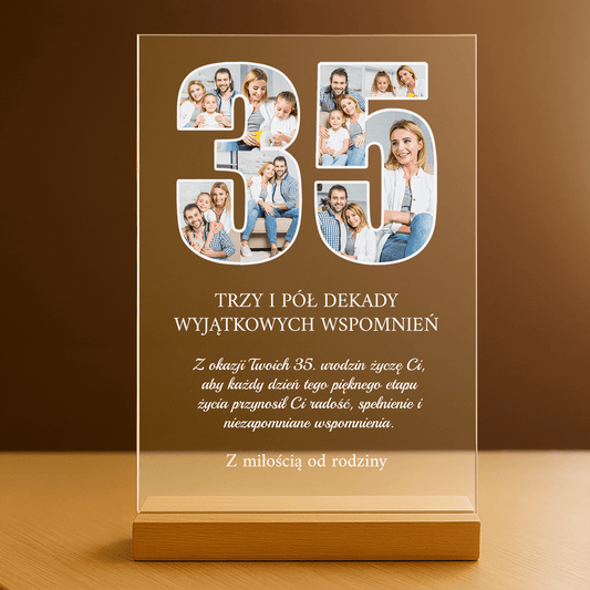 Z okazji 35 urodzin - personalizowany druk na szkle dla żony - Emmygift.pl
