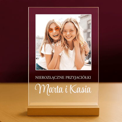 Nierozłączne przyjaciółki - personalizowany druk na szkle dla przyjaciółki - Emmygift.pl