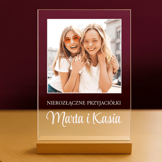 Nierozłączne przyjaciółki - personalizowany druk na szkle dla przyjaciółki - Emmygift.pl