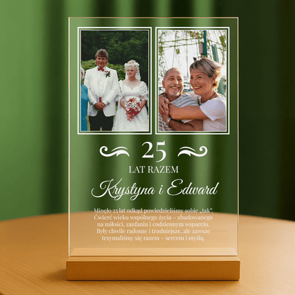 25 lat małżeństwa - personalizowany druk na szkle - Emmygift.pl