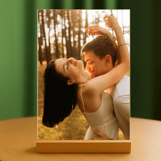 Wspólne zdjęcie zakochanych - personalizowany druk na szkle dla pary - Emmygift.pl
