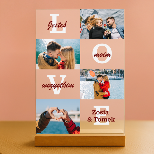 Jesteś moim wszystkim - personalizowany druk na szkle